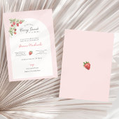 Faire-part de naissance aux fraises à l'aquarelle