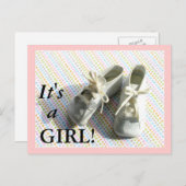 Faire-part de naissance avec des chaussons de bébé (Devant / Derrière)