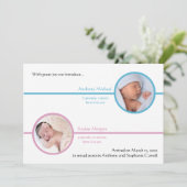 Faire-part de naissance avec deux photos de frères (Debout devant)