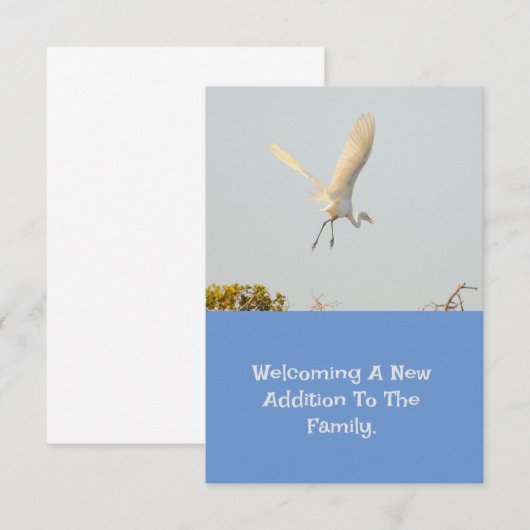 Faire-part de naissance Avec Flying Stork. (Devant / Derrière)