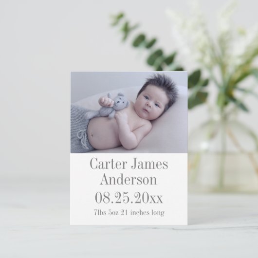 Faire-part de naissance avec photo (Debout devant)