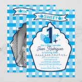 Faire-part de naissance avec photo à thème Gingham (Devant / Derrière)