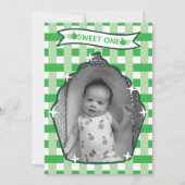 Faire-part de naissance avec photo à thème Gingham (Dos)