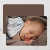 Faire-part de naissance avec photo adorable (Devant / Derrière)