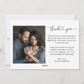 Faire-part de naissance avec photo de bébé et mess (Dos)