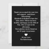 Faire-part de naissance avec photo de nouveau-né e (Dos)