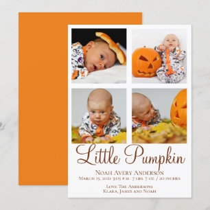 Faire-part de naissance avec photo de Thanksgiving