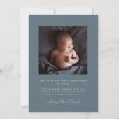 Faire-part de naissance avec photo et écriture mod (Dos)