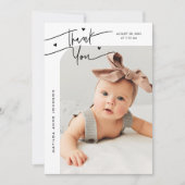 Faire-part de naissance avec photo et écriture mod (Devant)