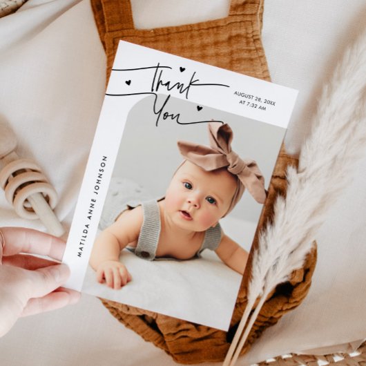 Faire-part de naissance avec photo et écriture mod