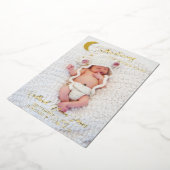 Faire-part de naissance avec photo et feuille d'or (Rotation)