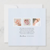 Faire-part de naissance avec photo et monogramme m (Dos)
