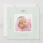 Faire-part de naissance avec photo et monogramme m (Devant)