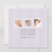 Faire-part de naissance avec photo et monogramme m (Dos)