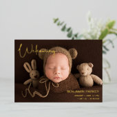 Faire-part de naissance avec photo et or | Multi-p (Debout devant)