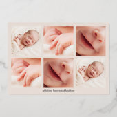 Faire-part de naissance avec photo et or | Multi-p (Verso)