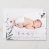 Faire-part de naissance avec photo et paillettes d (Devant)