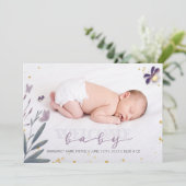 Faire-part de naissance avec photo et paillettes d (Debout devant)