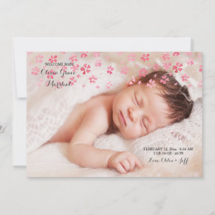 Faire-part de naissance avec photo Tender Petals
