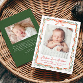 Faire-part de naissance avec ruban rouge élégant e