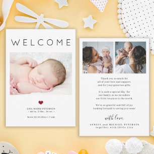 Faire-part de naissance avec typographie de bienve