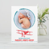 Faire-part de naissance avion (Debout devant)