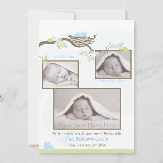 Faire-part de naissance - Baby Boy (Devant)