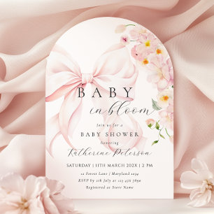 Faire-part de naissance Baby In Bloom Ruban Rose