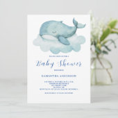 Faire-part de naissance baleine mignonne pour bébé (Debout devant)