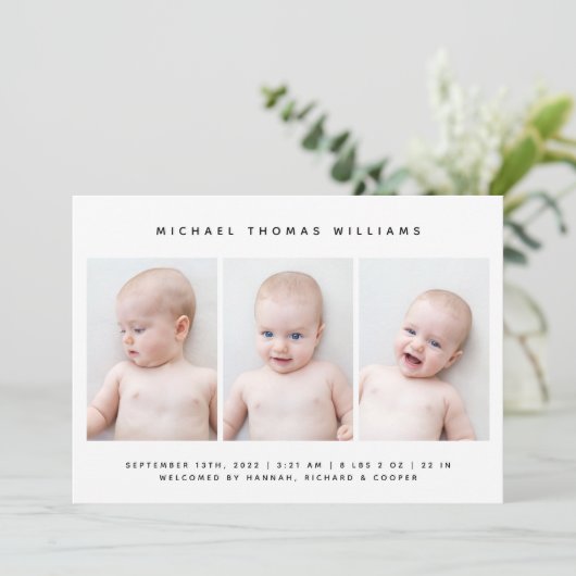 Faire-part de naissance BÉBÉ (Debout devant)