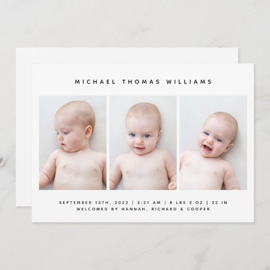 Faire-part de naissance BÉBÉ (Devant / Derrière)