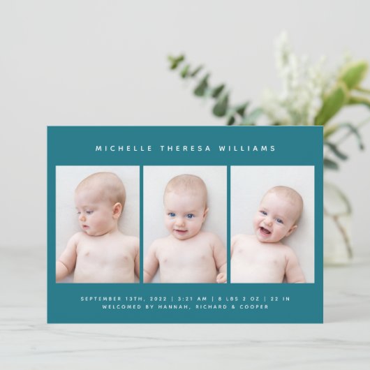 Faire-part de naissance BÉBÉ (Debout devant)