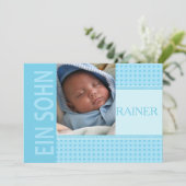 Faire-part de naissance bébé allemand (Debout devant)