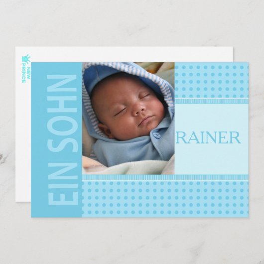 Faire-part de naissance bébé allemand (Devant / Derrière)