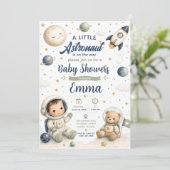 Faire-part de naissance bébé astronaute à l'aquare (Debout devant)