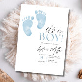 Faire-part de naissance bébé aux pieds bleus, Fête