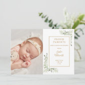Faire-Part de Naissance Bébé avec Feuillage (Debout devant)
