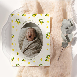 Faire-part de naissance bébé avec photo ovale et c