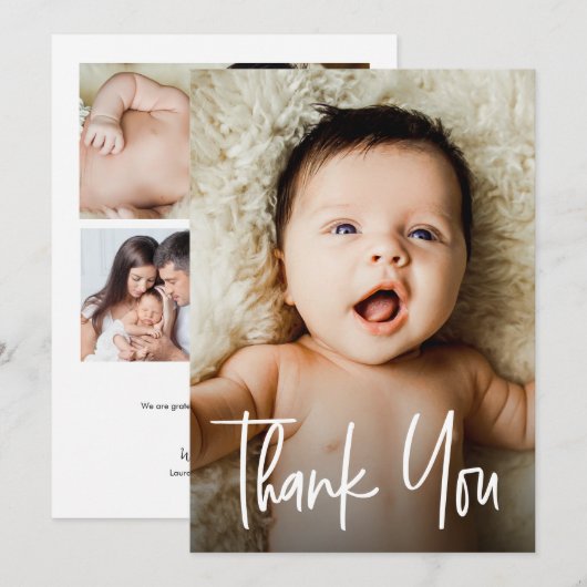 Faire-part de Naissance Bébé avec Plusieurs Photos (Devant / Derrière)