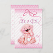 Faire-part de naissance bébé "C’est une fille" (Devant / Derrière)