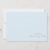 Faire-part de naissance bébé Chevron bleu et blanc (Dos)