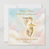 Faire-part de naissance Bébé Colibri | Ciel Pastel (Devant)