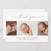 Faire-part de naissance bébé collage photo 3 écrit (Devant / Derrière)