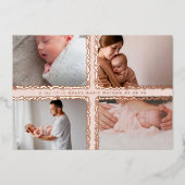 faire-part de naissance bébé collage photo minimal (Devant)