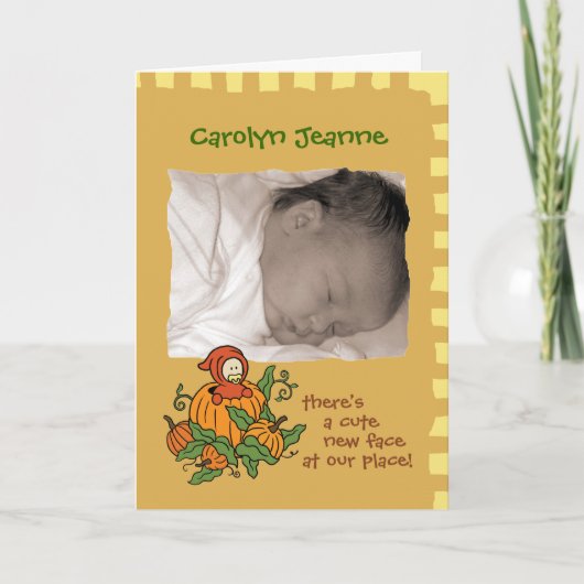 Faire-part de naissance bébé d'automne (garçon ou  (Devant)