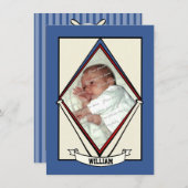 Faire-part de naissance bébé de baseball (Devant / Derrière)