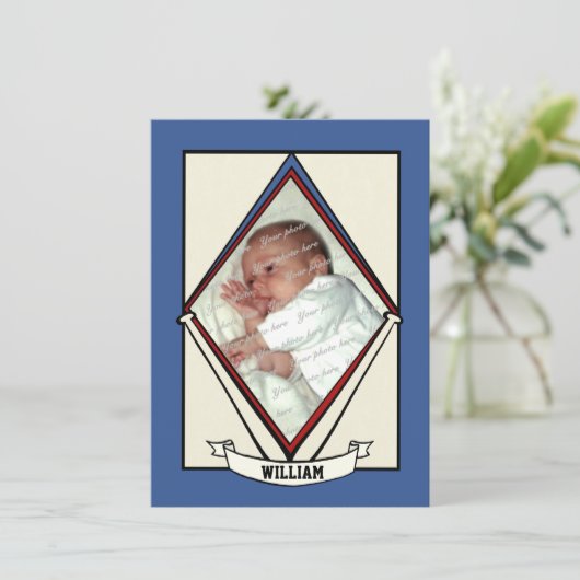 Faire-part de naissance bébé de baseball (Debout devant)