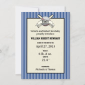 Faire-part de naissance bébé de baseball (Dos)