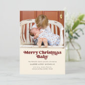Faire-part de naissance bébé de Noël Cream (Debout devant)