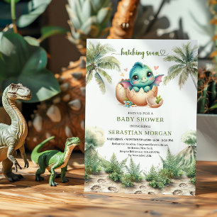 Faire-Part de Naissance Bébé Dinosaure à Naître Bi